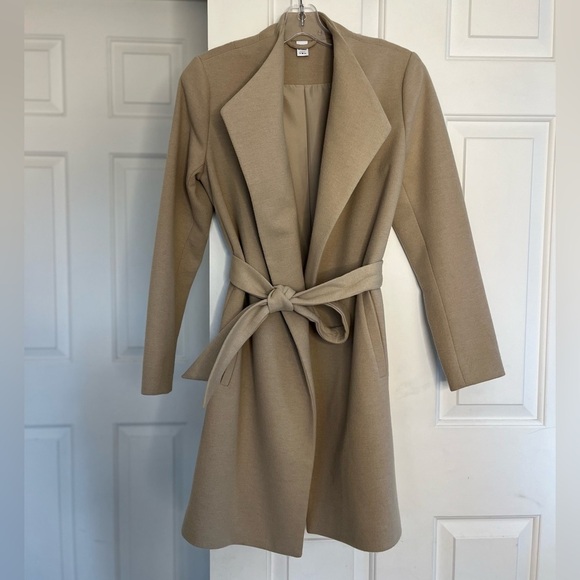 NWOT Twik Simons Self-tie Belted Coat XS Tan/Beige - Picture 3 of 16